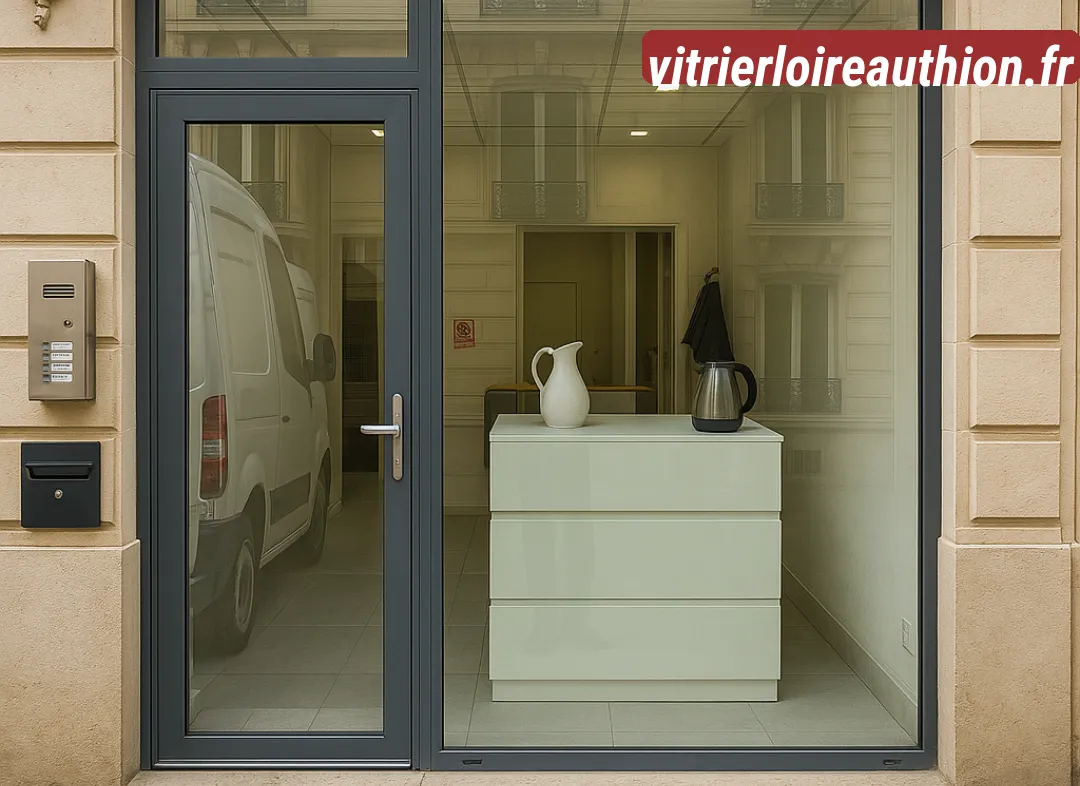 Façade vitrine de magasin en aluminium sur mesure à Loire-Authion